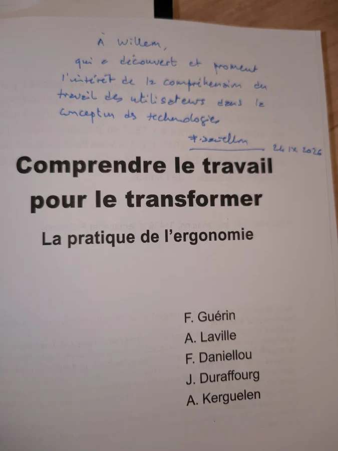 Dédicace manuscrite de François Daniellou à Willem Loo, datée du 24 septembre 2026